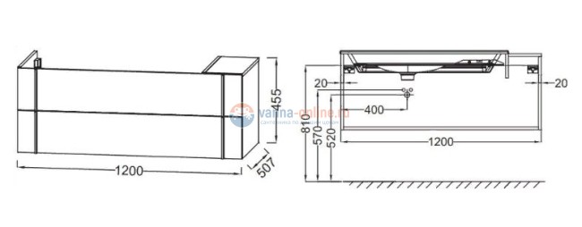 Тумба под раковину Jacob Delafon Nouvelle Vague 120 EB3033-F26, 2 ящика, с выступом, цвет - сливовый глянцевый