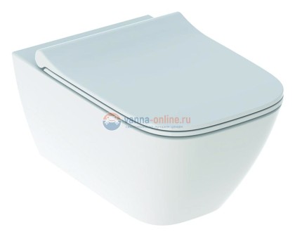 Подвесной унитаз Geberit Smyle Square 500.685.01.1 Rimfree, безободковый с крышкой-сиденьем микролифт