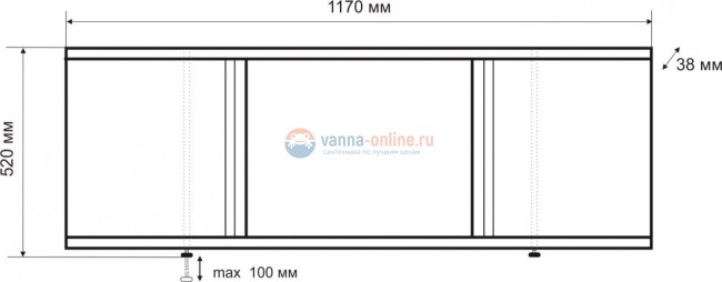 Экран под ванну Emmy Элис els1170520bel 120 см белый