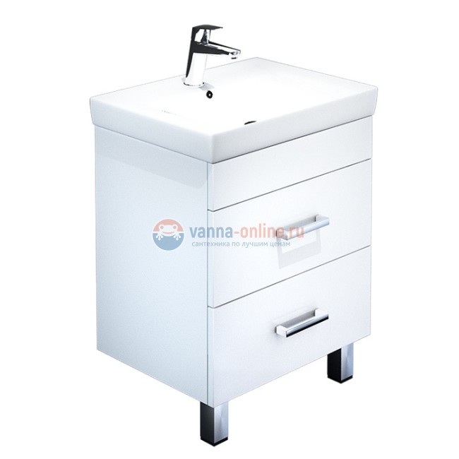 Тумба с раковиной Iddis Custo CUS55W0i95K 55 см напольная, белая