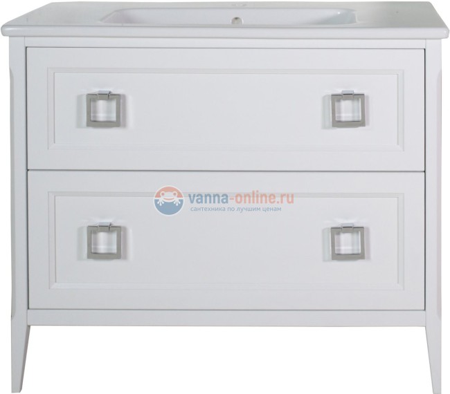 Тумба с раковиной ASB-Woodline Рома 80Н напольная, белая