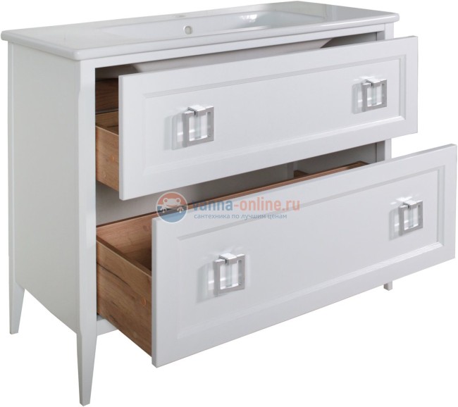 Тумба с раковиной ASB-Woodline Рома 80Н напольная, белая