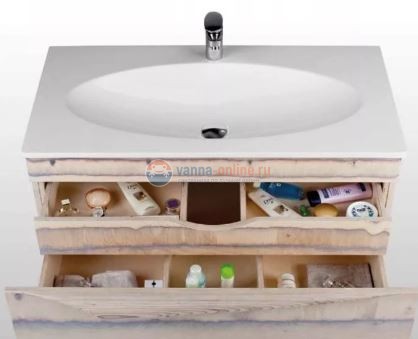 Тумба под раковину Clarberg Papyrus wood 100 Pap-w.01.10/LIGHT, цвет - светлое дерево