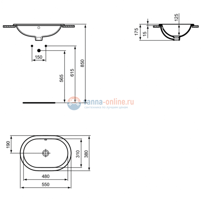 Раковина 55X38 см Ideal Standard CONNECT E504701