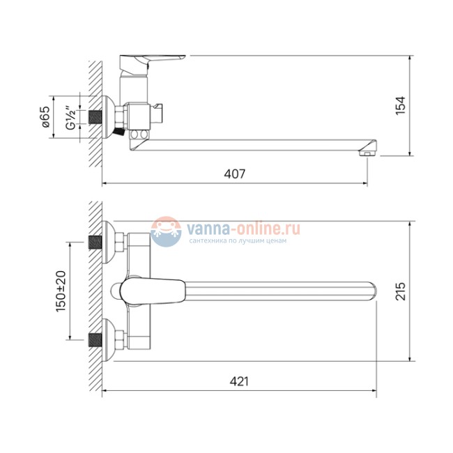 Смеситель Iddis Cloud CLOSBL2i10WA с длинным изливом, для ванны, белый/хром