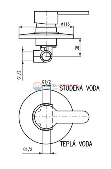 Смеситель скрытого монтажа для душа Rav-Slezak Zambezi ZA083, хром