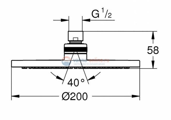 Верхний душ Grohe New Tempesta Cosmopolitan 200 27541001 (27541000) Верхний душ Grohe New Tempesta Cosmopolitan 200 27541001 (27541000)