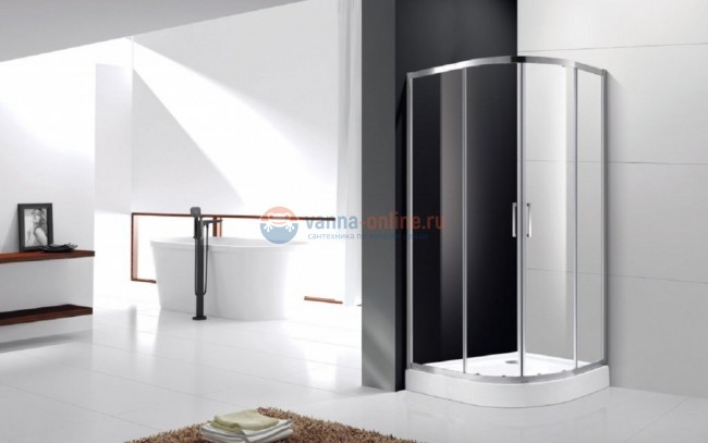 Душевой уголок Cezares Molveno MOLVENO-RH-2-120/90-C/P-Cr-IV, 120 х 90 см, стекло прозрачное/матовое, цвет профиля хром