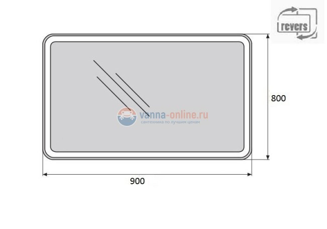 Зеркало BelBagno SPC-MAR-900-800-LED-BTN 90x80 см со встроенным светильником и кнопочным выключателем