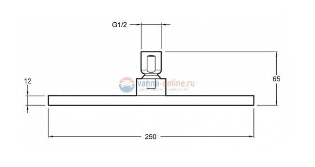 Верхний душ Jacob Delafon Katalyst E13696-CP 25*25 см Верхний душ Jacob Delafon Katalyst E13696-CP 25*25 см