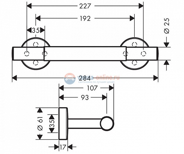 Подставка для ног с нескользящим покрытием Hansgrohe Unica Comfort, 26329000