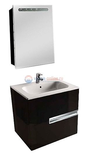 Тумба под раковину Roca Victoria Nord Black ZRU9000097, 80 см, цвет чёрный глянец Тумба под раковину Roca Victoria Nord Black ZRU9000097, 80 см, цвет чёрный глянец