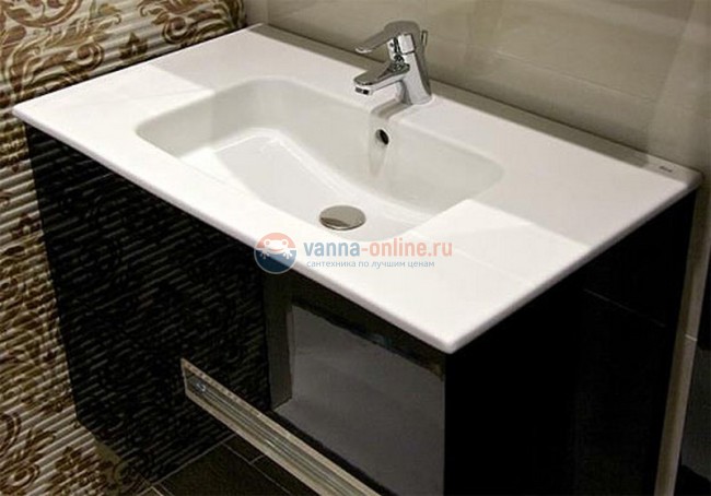 Тумба под раковину Roca Victoria Nord Black ZRU9000097, 80 см, цвет чёрный глянец Тумба под раковину Roca Victoria Nord Black ZRU9000097, 80 см, цвет чёрный глянец