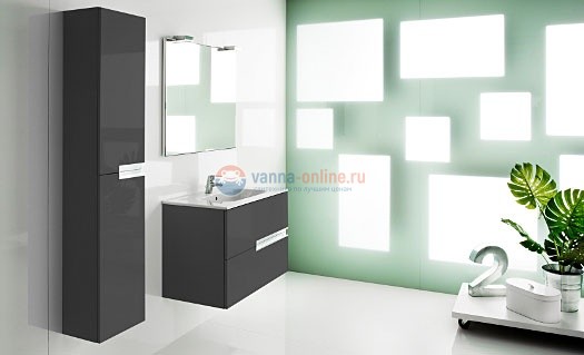 Тумба под раковину Roca Victoria Nord Black ZRU9000097, 80 см, цвет чёрный глянец Тумба под раковину Roca Victoria Nord Black ZRU9000097, 80 см, цвет чёрный глянец