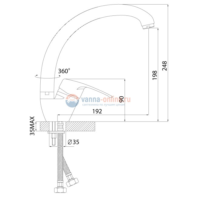 Смеситель Rossinka F40-23 для кухни Смеситель Rossinka F40-23 для кухни