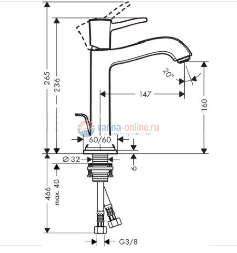 Смеситель Hansgrohe Metropol Classic 31302000 для раковины, хром