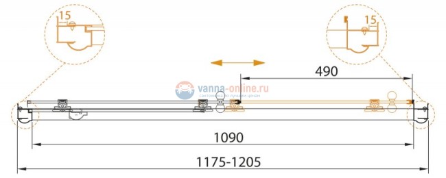Душевая дверь Cezares GIUBILEO-BF-1-120-CP-Cr