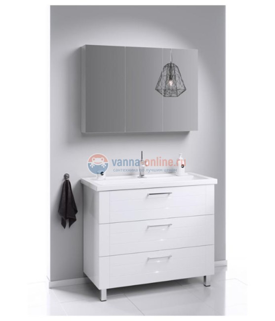 Тумба с раковиной Aqwella Манчестер MAN01103, 100 см, напольная