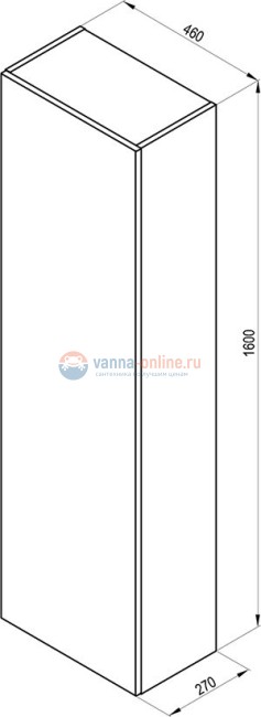 Шкаф-пенал Ravak Formy SB 460, X000001262, орех