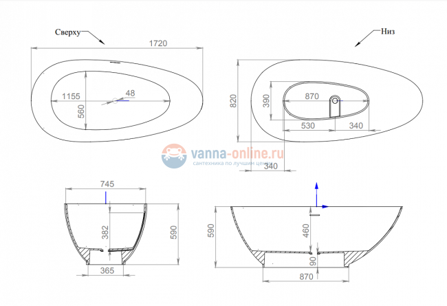 Ванна Salini Paola 172 х 82 х 57 см, из материала Sapirit, глянцевая белая 101612G Ванна Salini Paola 172 х 82 х 57 см, из материала Sapirit, глянцевая белая 101612G