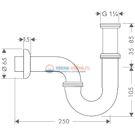 Сифон для раковины Hansgrohe 53002000 Сифон для раковины Hansgrohe 53002000