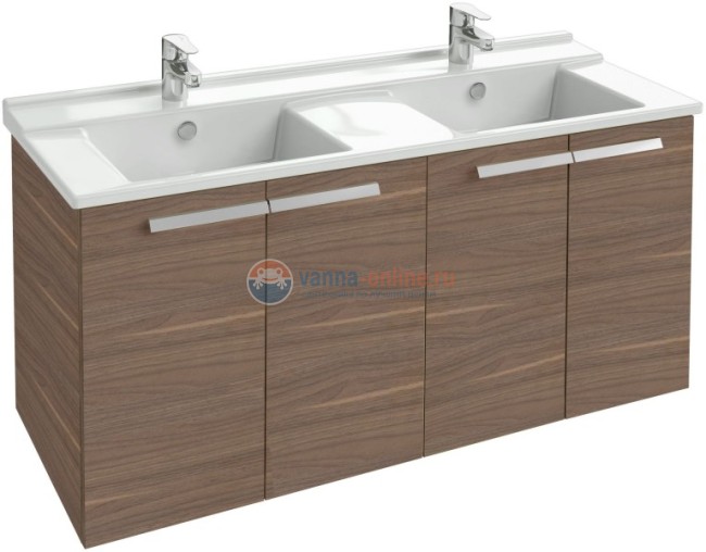 Тумба под раковину Jacob Delafon Struktura 120 EB1283-E16, ореховое дерево, 4 двери, 117x47x56 см