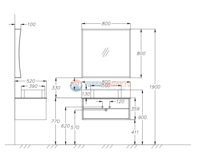 Тумба под раковину Opadiris Smile Дольче 80 см, 00-00000177, белый/дерево Тумба под раковину Opadiris Smile Дольче 80 см, 00-00000177, белый/дерево