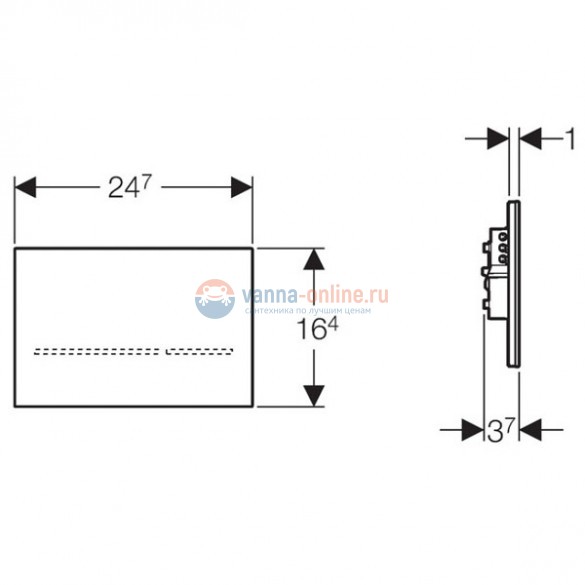 Клавиша Geberit Sigma Type 80 116.090.SG.1, бесконтактная, для двойного смыва, черное стекло