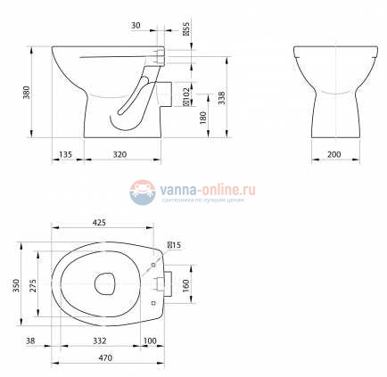 Приставной унитаз Gala Elia 18170(71891)