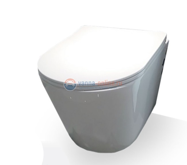 Подвесной унитаз CeramaLux NS 5178 36 x 51.5 x 36 см безободковый, сиденье ультратонкое, Soft Close, крышка микролифт Подвесной унитаз CeramaLux NS 5178 36 x 51.5 x 36 см безободковый, сиденье ультратонкое, Soft Close, крышка микролифт