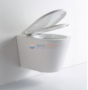 Подвесной унитаз CeramaLux NS 5178 36 x 51.5 x 36 см безободковый, сиденье ультратонкое, Soft Close, крышка микролифт Подвесной унитаз CeramaLux NS 5178 36 x 51.5 x 36 см безободковый, сиденье ультратонкое, Soft Close, крышка микролифт