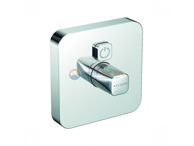 Смеситель Kludi Push 386010538 для душа, внешняя часть, квадратный, кнопка сверху