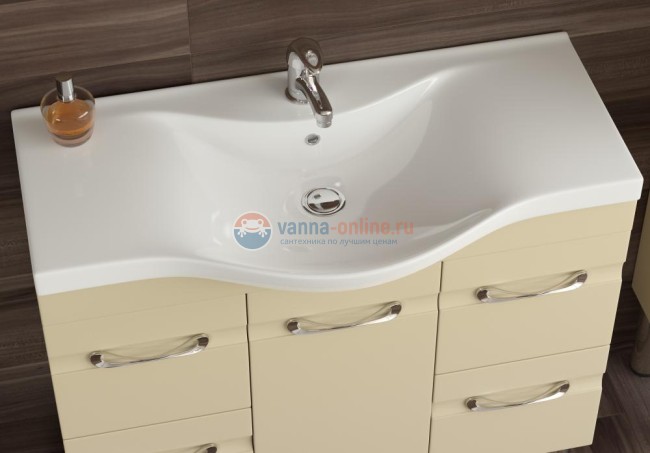 Тумба с раковиной Sanvit Прима kprim090, 90 см напольная, каштан светлый Тумба с раковиной Sanvit Прима kprim090, 90 см напольная, каштан светлый