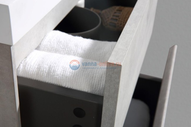 Тумба под раковину Belbagno Pietra Mini PIETRA MINI-500AS-2C-SO-SCM 50 см, серый (Stucco Cemento)