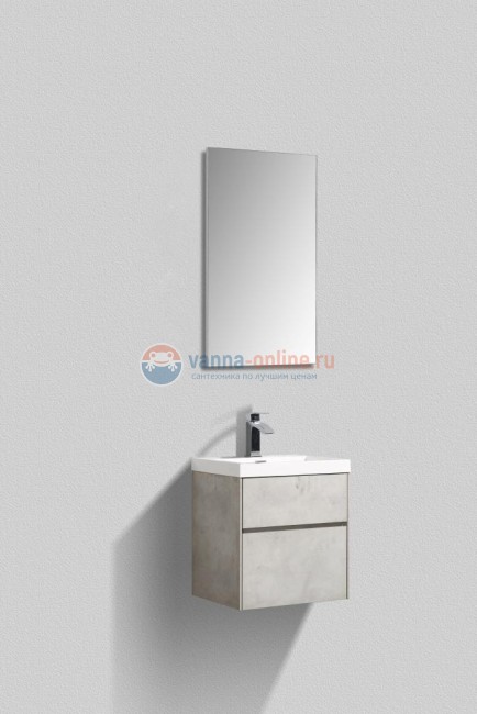 Тумба под раковину Belbagno Pietra Mini PIETRA MINI-500AS-2C-SO-SCM 50 см, серый (Stucco Cemento)