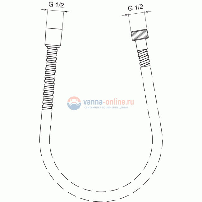 Металлический шланг для душа 2000 мм Ideal Standard METALFLEX A2428AA