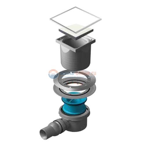 Трап водосток Pestan Confluo Standard White Glass 1 150*150 White Glass белое стекло с рамкой сталь 13000093