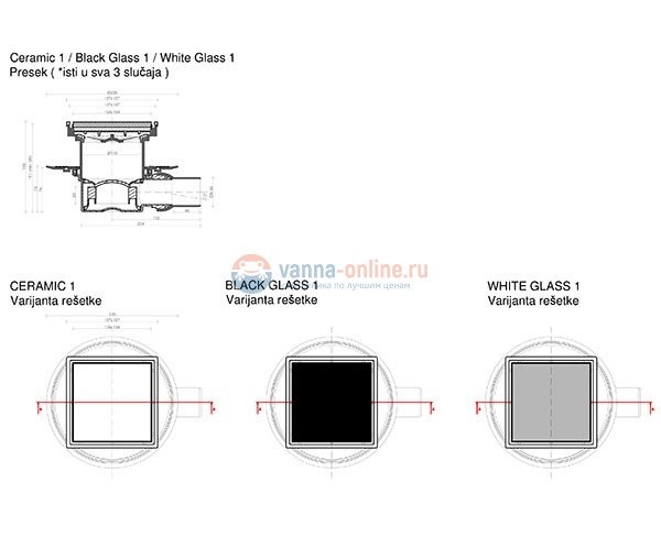 Трап водосток Pestan Confluo Standard White Glass 1 150*150 White Glass белое стекло с рамкой сталь 13000093