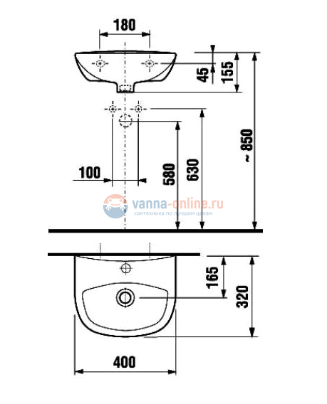 Раковина Jika Zeta 15393000104 40 см Раковина Jika Zeta 15393000104 40 см