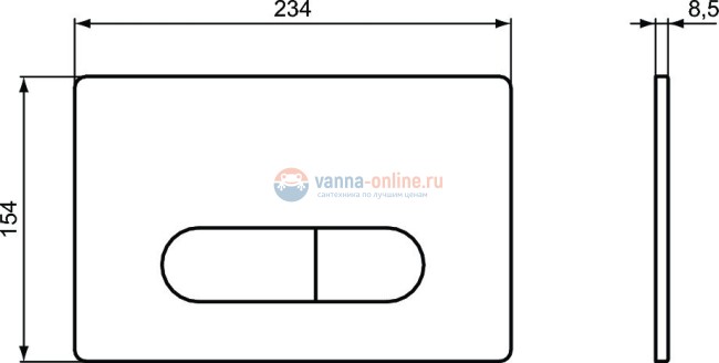 Пневматическая панель смыва Ideal Standard OLEAS™ P1 R0116JG Пневматическая панель смыва Ideal Standard OLEAS™ P1 R0116JG