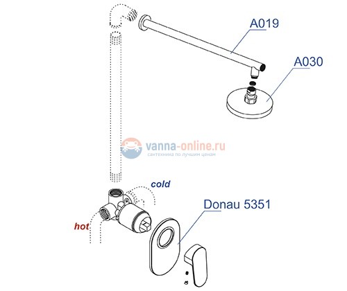 Душевая система WasserKRAFT А12030 Душевая система WasserKRAFT А12030