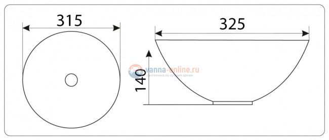 Раковина CeramaLux Серия MNC 489 накладная, под камень Раковина CeramaLux Серия MNC 489 накладная, под камень
