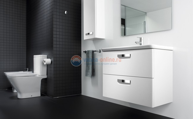 Тумба под раковину Roca Gap 80, ZRU9302732, белая матовая