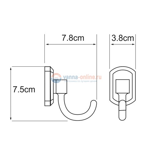 Крючок WasserKRAFT Oder 3023