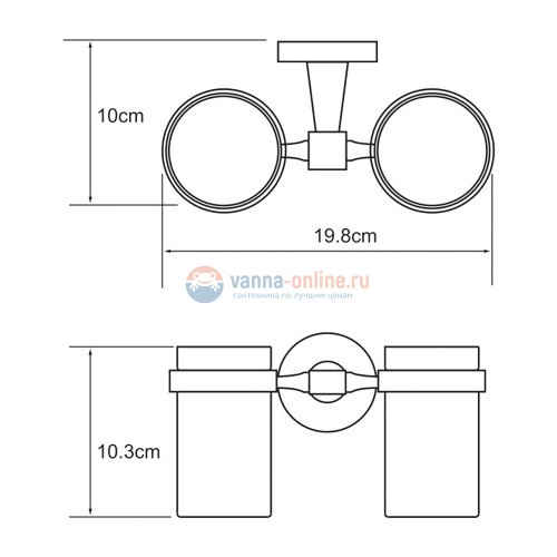 Стакан с держателем WasserKRAFT Isen 4028D, двойной Стакан с держателем WasserKRAFT Isen 4028D, двойной