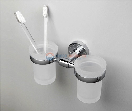 Стакан с держателем WasserKRAFT Isen 4028D, двойной Стакан с держателем WasserKRAFT Isen 4028D, двойной