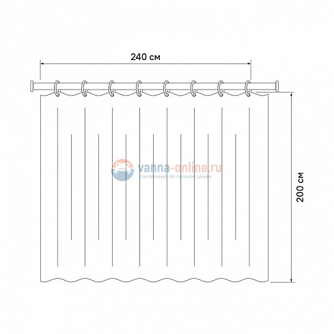 Штора для ванной комнаты Iddis Basic 200 x 240 см, B40P224i11, полиэстер, бело-бежевый Штора для ванной комнаты Iddis Basic 200 x 240 см, B40P224i11, полиэстер, бело-бежевый