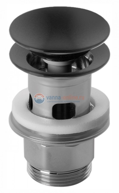 Донный клапан Jacob Delafon Nouvelle Vague E30536-BLV Клик-Клак, цвет черный матовый Донный клапан Jacob Delafon Nouvelle Vague E30536-BLV Клик-Клак, цвет черный матовый