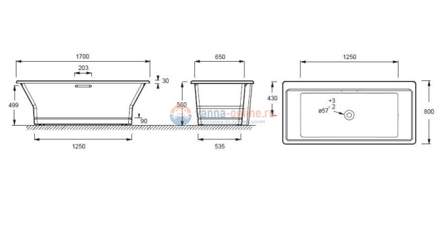 Ванна чугунная Jacob Delafon Reve CE16499-00, 170х80 Ванна чугунная Jacob Delafon Reve CE16499-00, 170х80