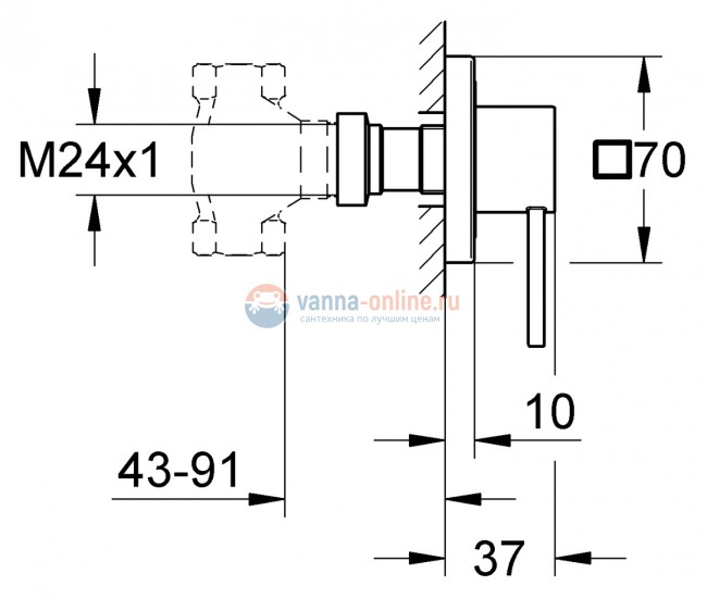 Переключатель потоков Grohe Allure 19384 000 на одного потребителя